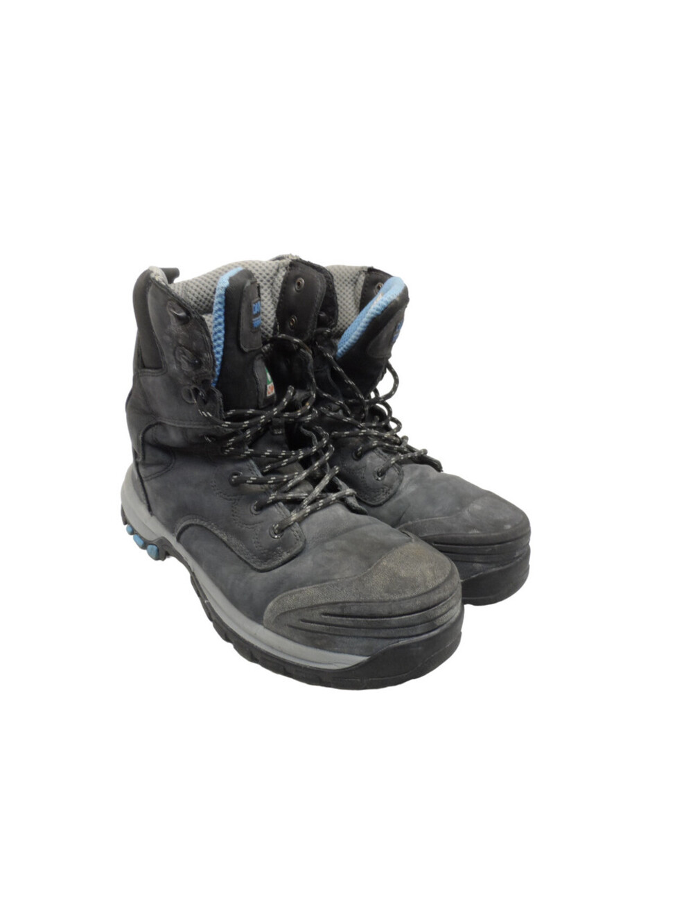 DAKOTA Women's 8" 8030 Steel Toe Steel Plate Work Boots Black/Blue Size 11M